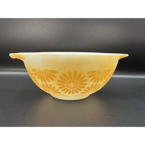 Vintage Orange Pyrex Sunflower Pattern Cinderella 1 1/2 Quart Nesting Bowl #442